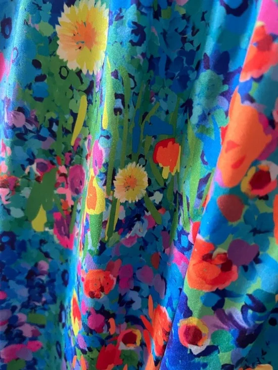 Shirley & Stone Floral Boho Spaghetti Strap Wide Leg Stretch Jumpsuit Large EUC - Picture 4 of 9